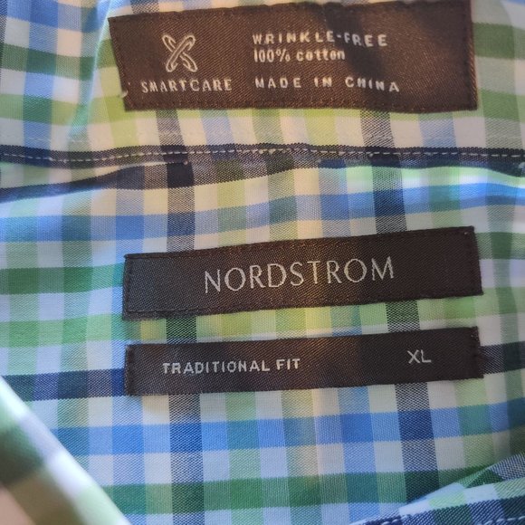 Nordstrom Wrinkle Free Traditional Fit Short Sleeve Button Up Men's XL - Picture 5 of 5